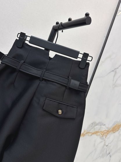 26ss High-waisted cropped wide-leg pants