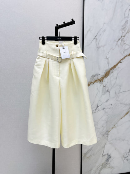 26ss High-waisted cropped wide-leg pants