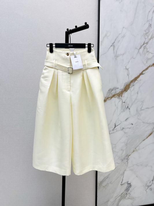 26ss High-waisted cropped wide-leg pants