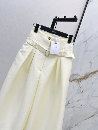 26ss High-waisted cropped wide-leg pants