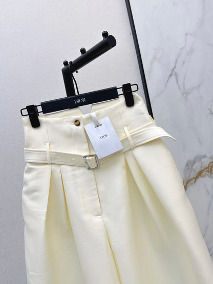 26ss High-waisted cropped wide-leg pants