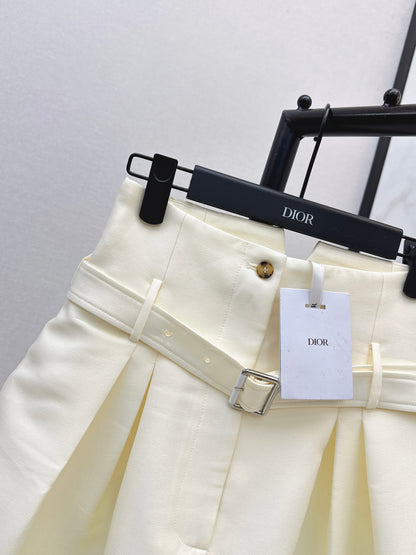 26ss High-waisted cropped wide-leg pants