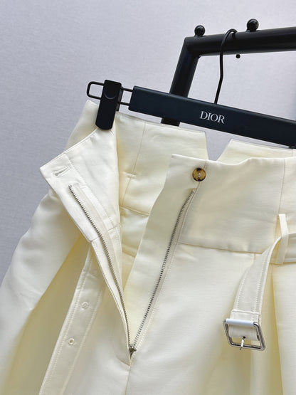 26ss High-waisted cropped wide-leg pants