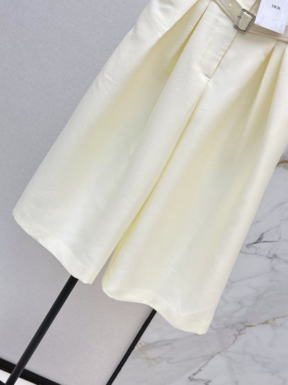 26ss High-waisted cropped wide-leg pants