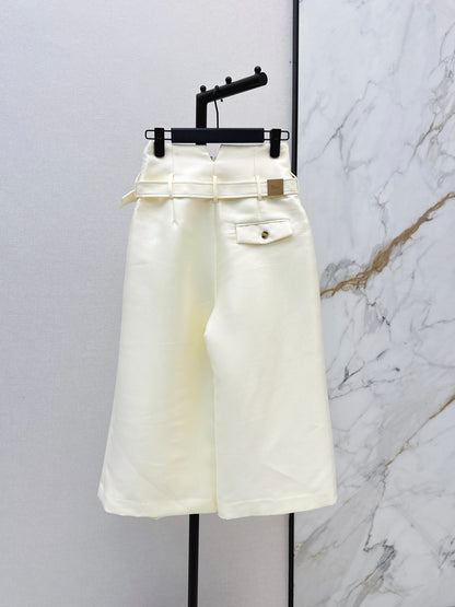 26ss High-waisted cropped wide-leg pants