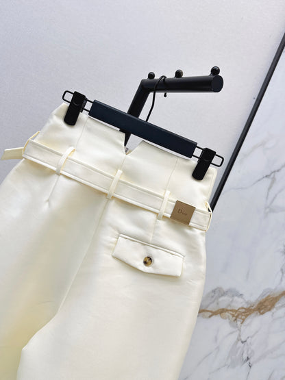 26ss High-waisted cropped wide-leg pants