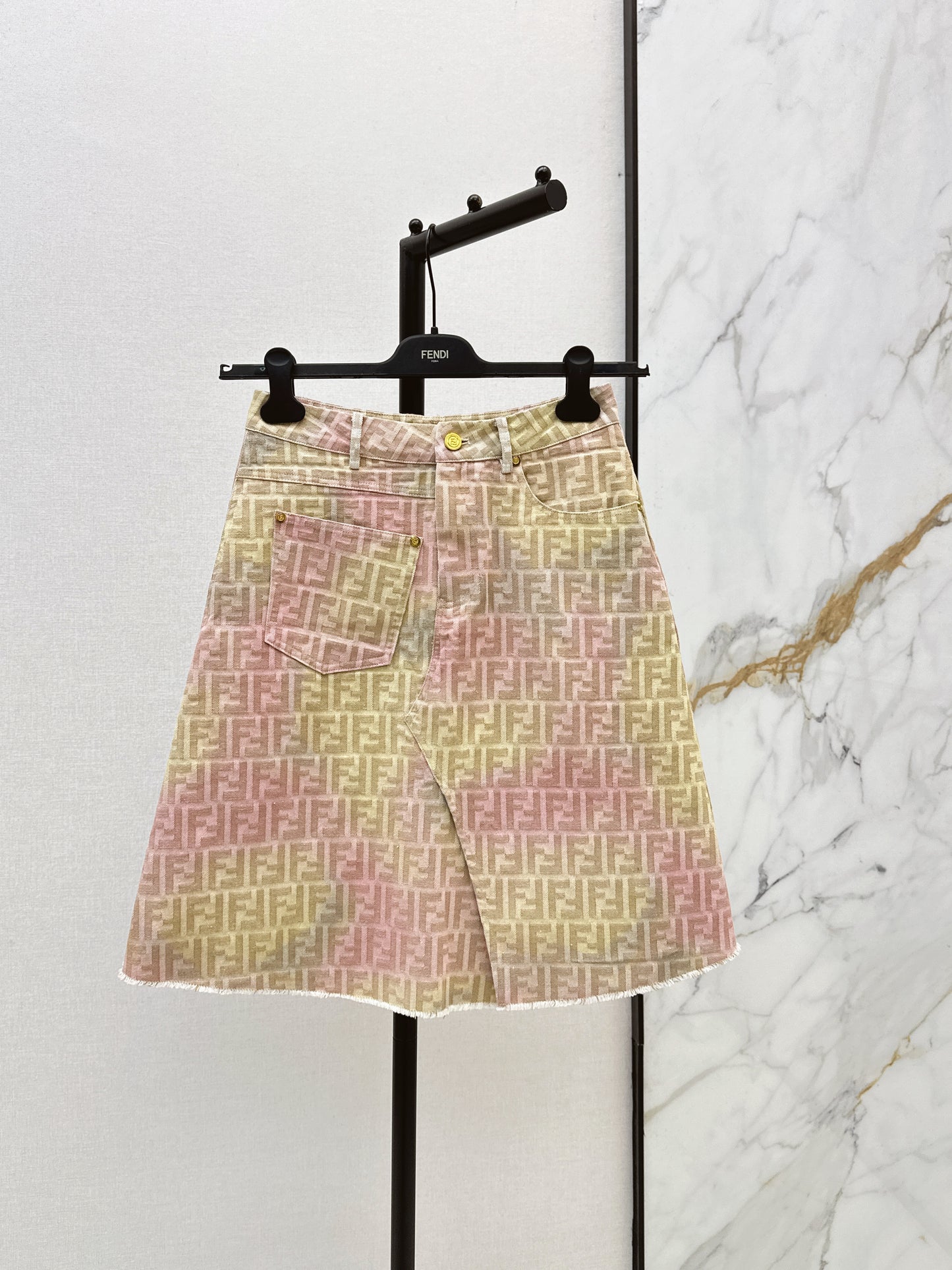 26ss Jacquard Denim Midi Skirt