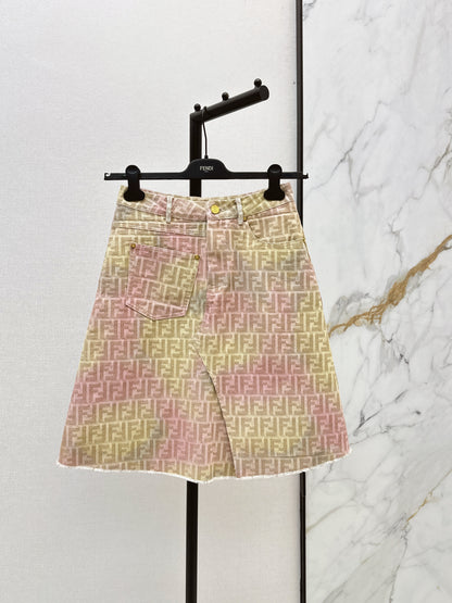 26ss Jacquard Denim Midi Skirt