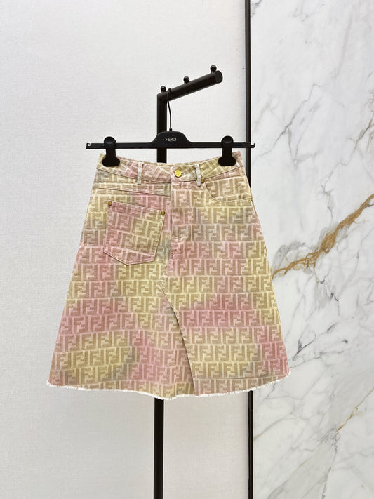 26ss Jacquard Denim Midi Skirt