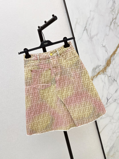 26ss Jacquard Denim Midi Skirt