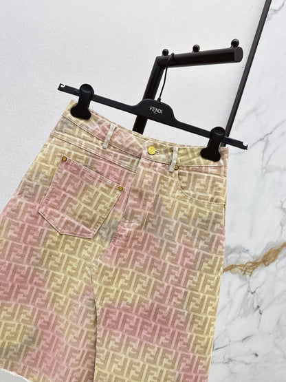 26ss Jacquard Denim Midi Skirt
