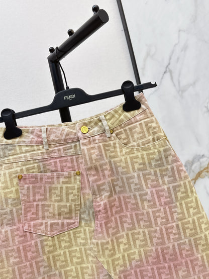 26ss Jacquard Denim Midi Skirt