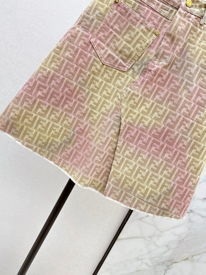 26ss Jacquard Denim Midi Skirt