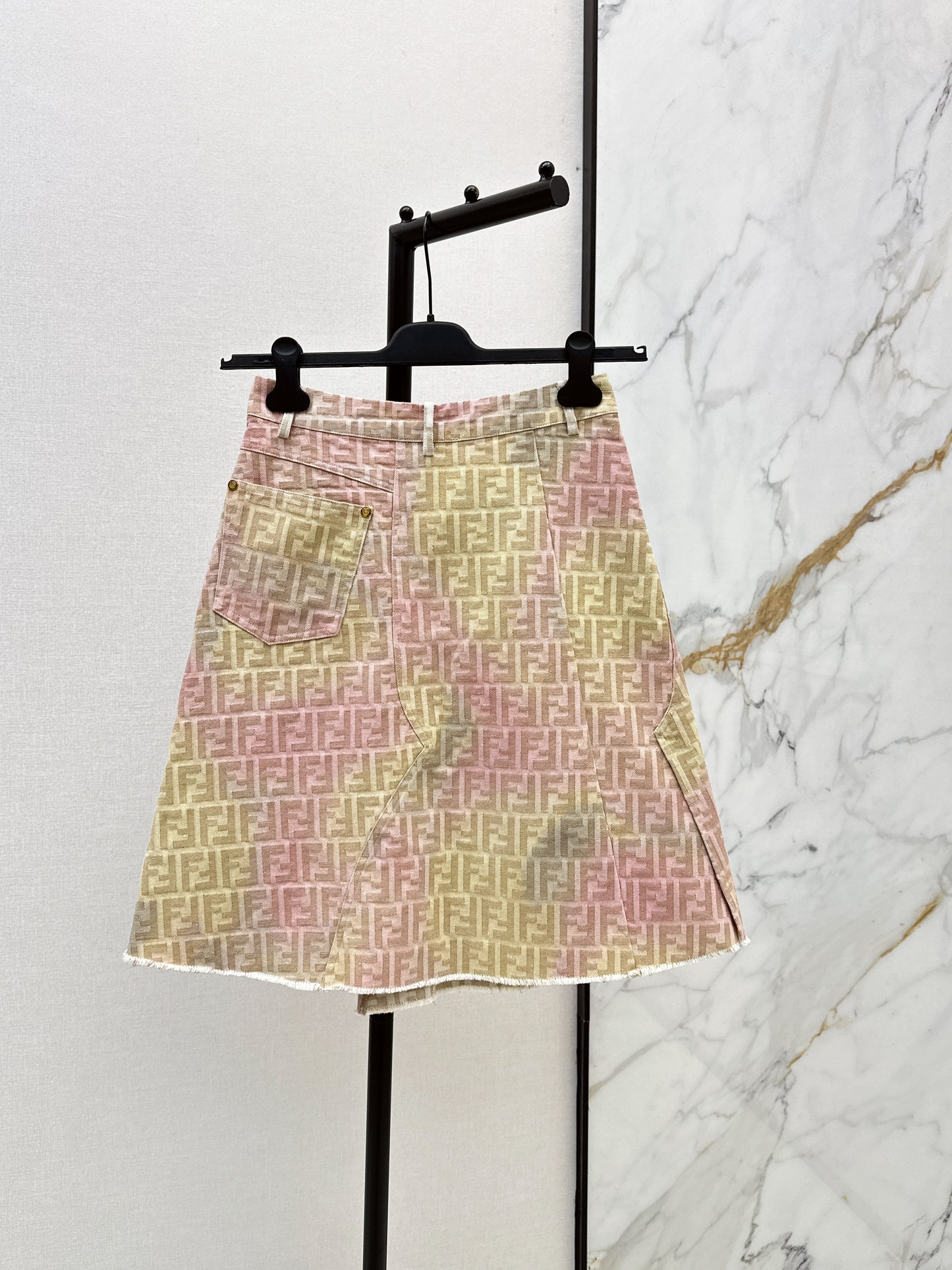 26ss Jacquard Denim Midi Skirt