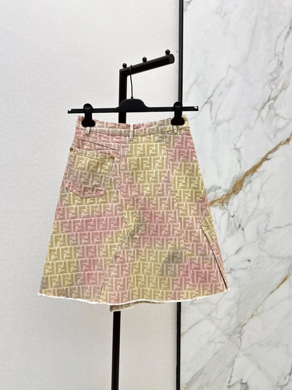 26ss Jacquard Denim Midi Skirt