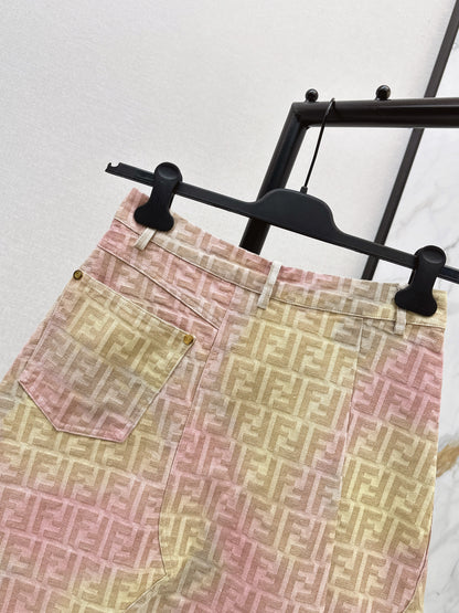 26ss Jacquard Denim Midi Skirt