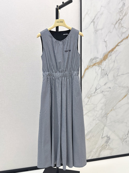 26ss Striped sleeveless dress