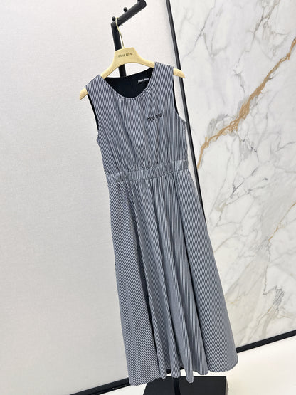26ss Striped sleeveless dress
