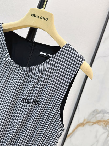 26ss Striped sleeveless dress