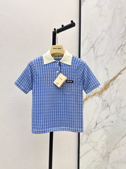 26ss Fine Check Polo Knit T-Shirt