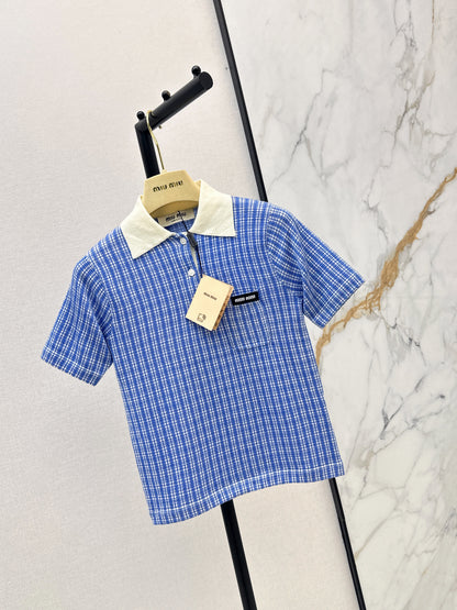 26ss Fine Check Polo Knit T-Shirt