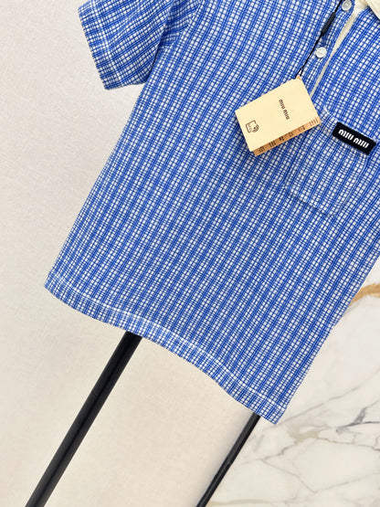 26ss Fine Check Polo Knit T-Shirt