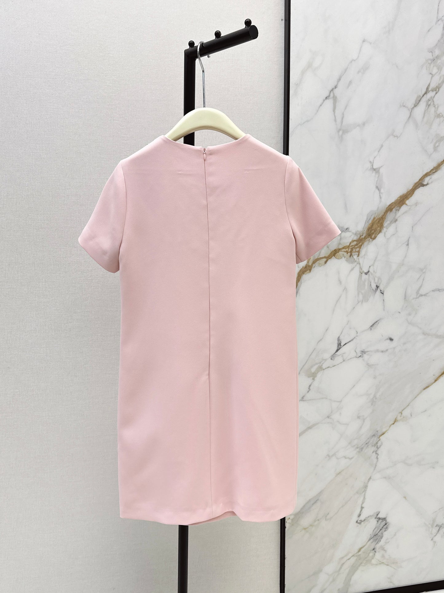 26ss Bow-embellished rhinestone dress