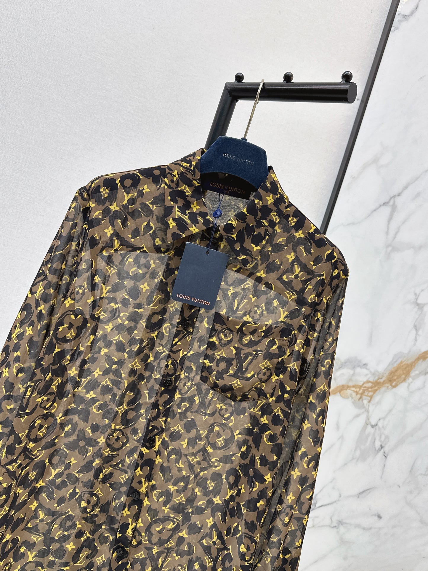 26ss Leopard print loose-fitting sun-protective shirt