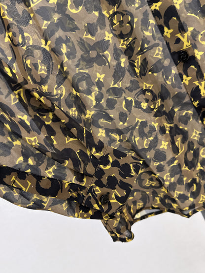 26ss Leopard print loose-fitting sun-protective shirt
