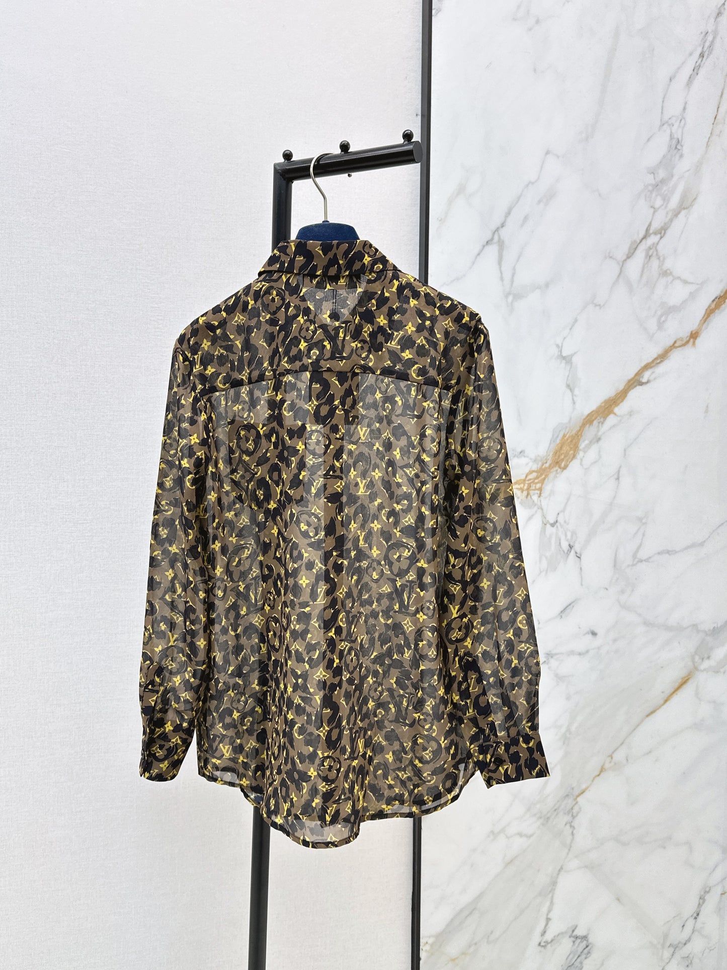26ss Leopard print loose-fitting sun-protective shirt