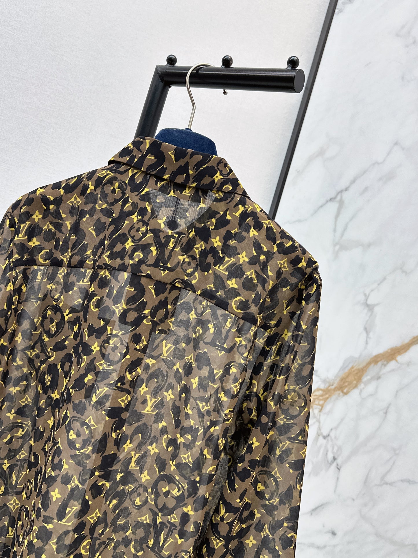 26ss Leopard print loose-fitting sun-protective shirt