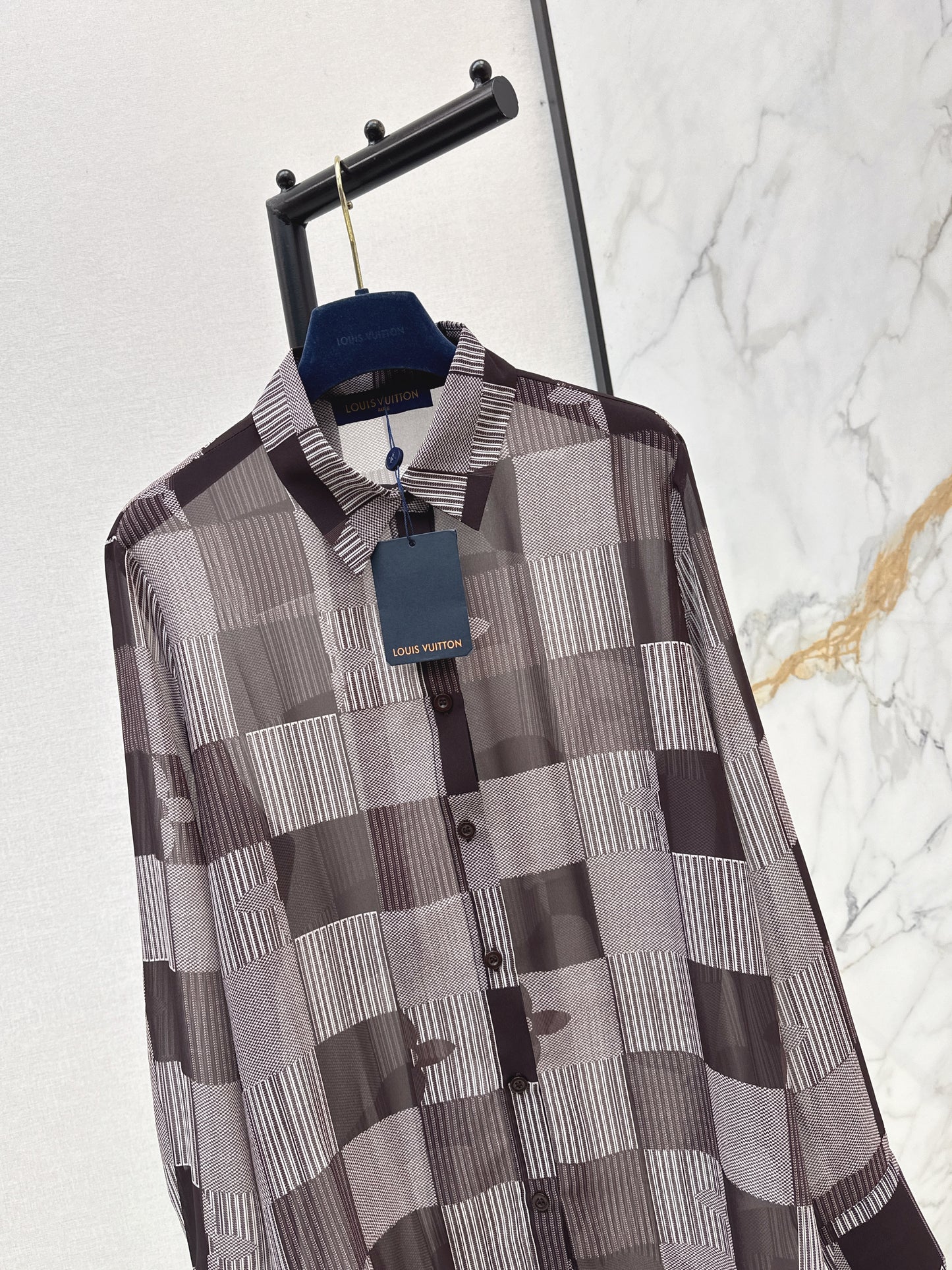 26ss Checkered print loose-fitting sun-protective shirt