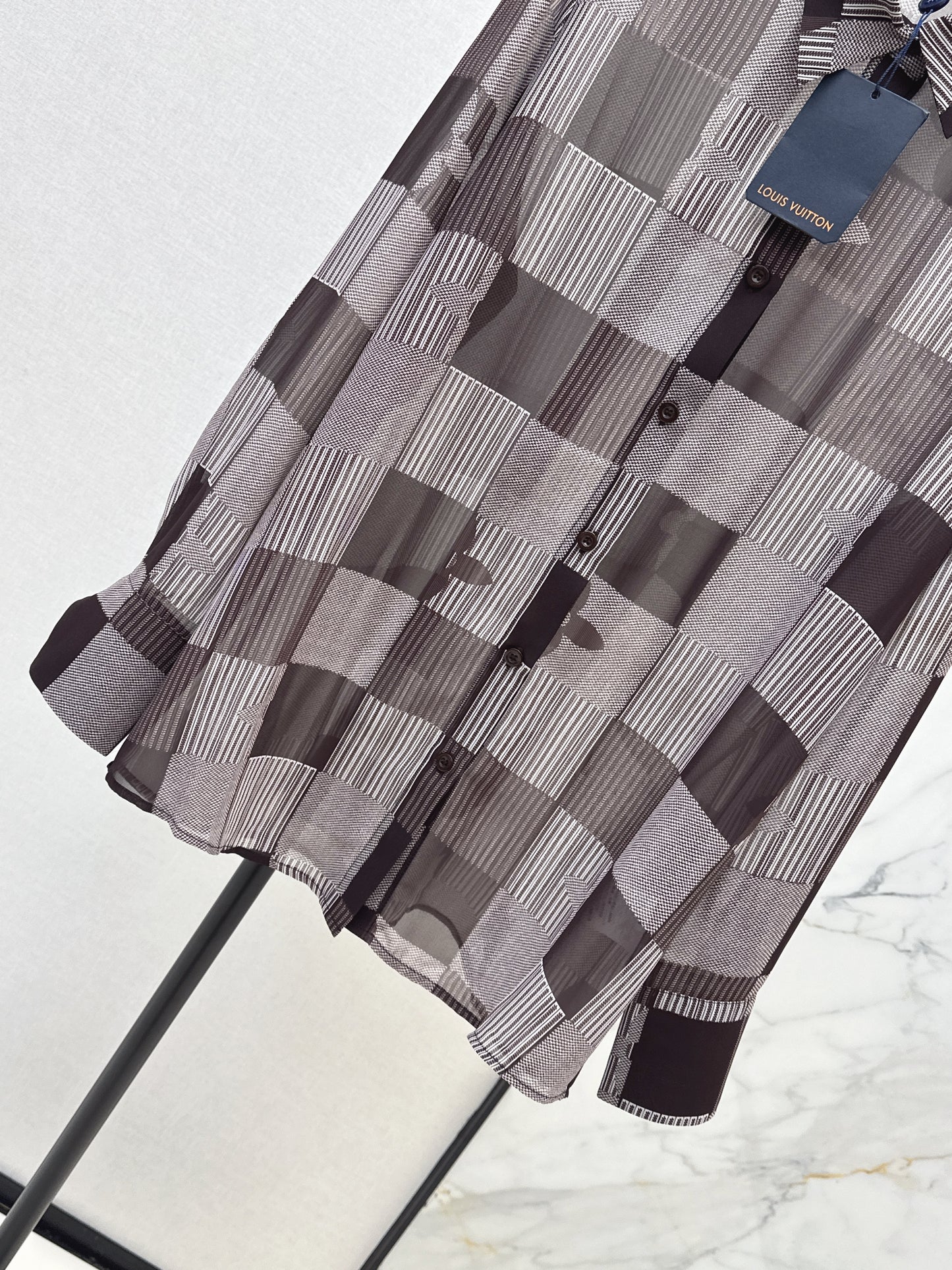 26ss Checkered print loose-fitting sun-protective shirt