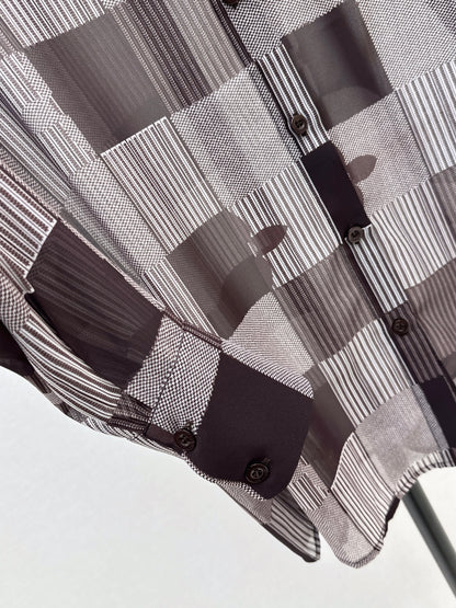 26ss Checkered print loose-fitting sun-protective shirt