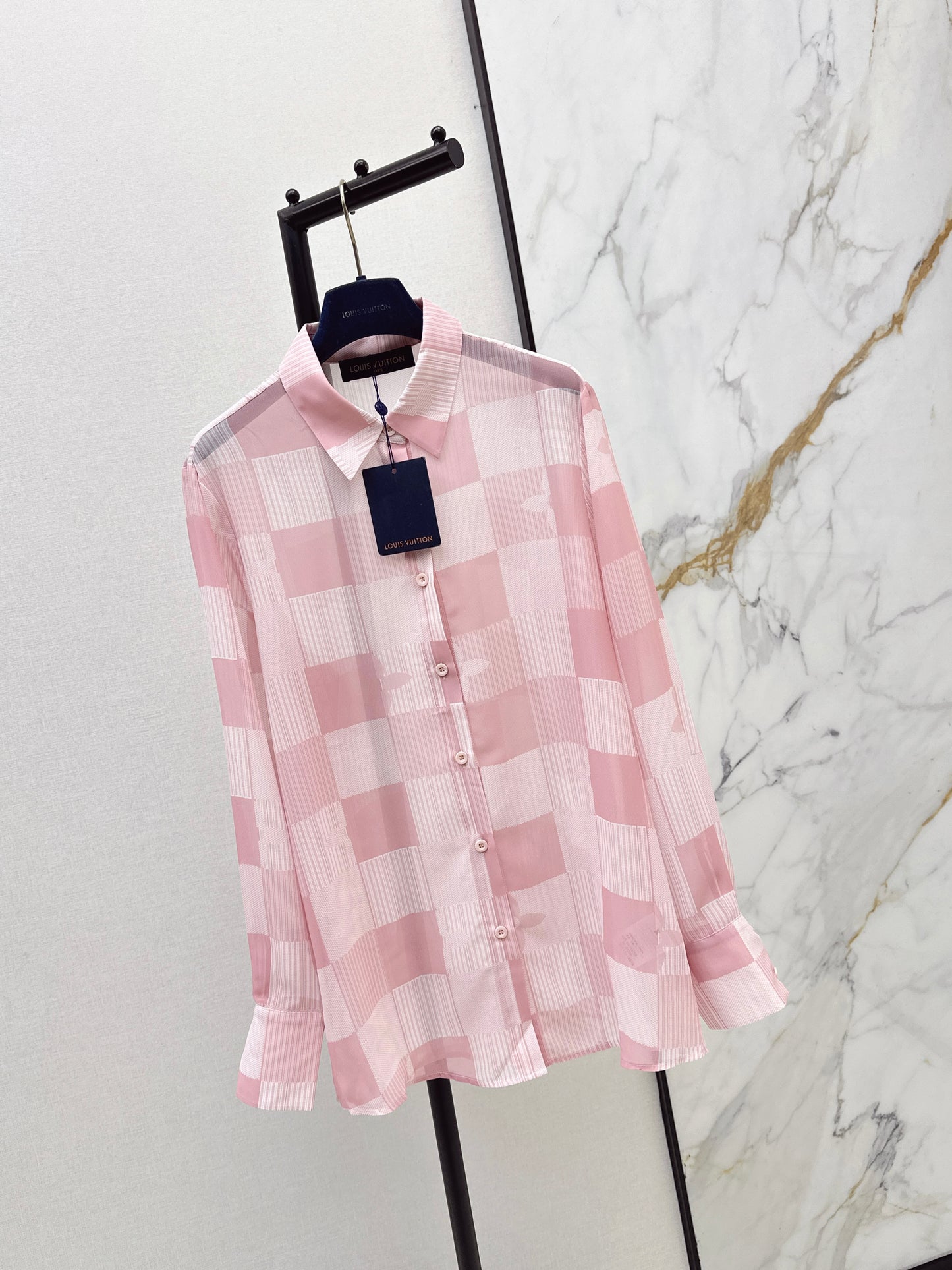 26ss Checkered print loose-fitting sun-protective shirt