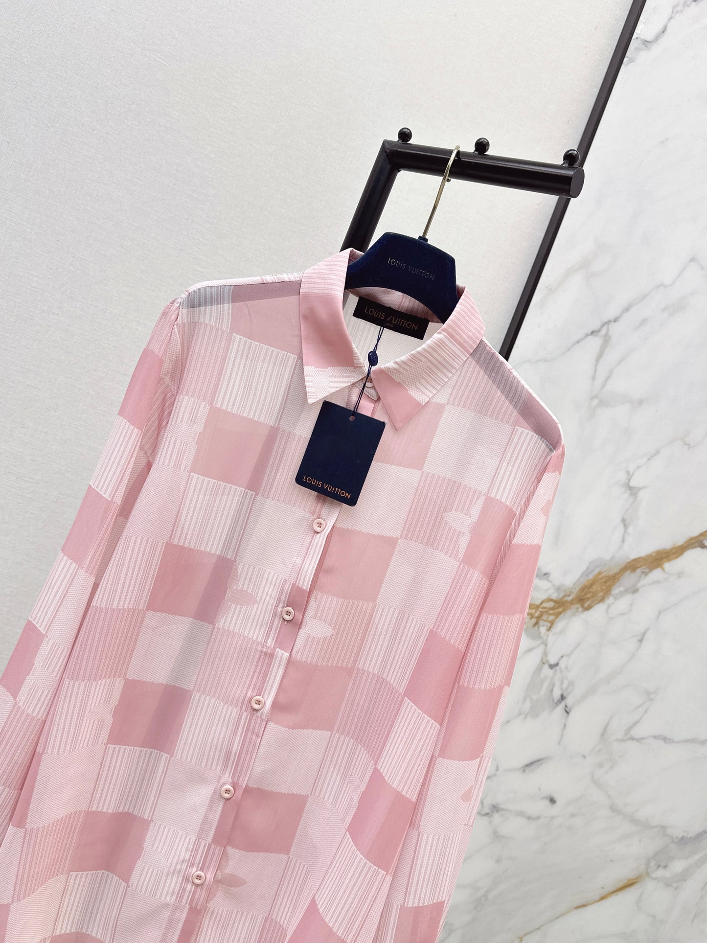26ss Checkered print loose-fitting sun-protective shirt