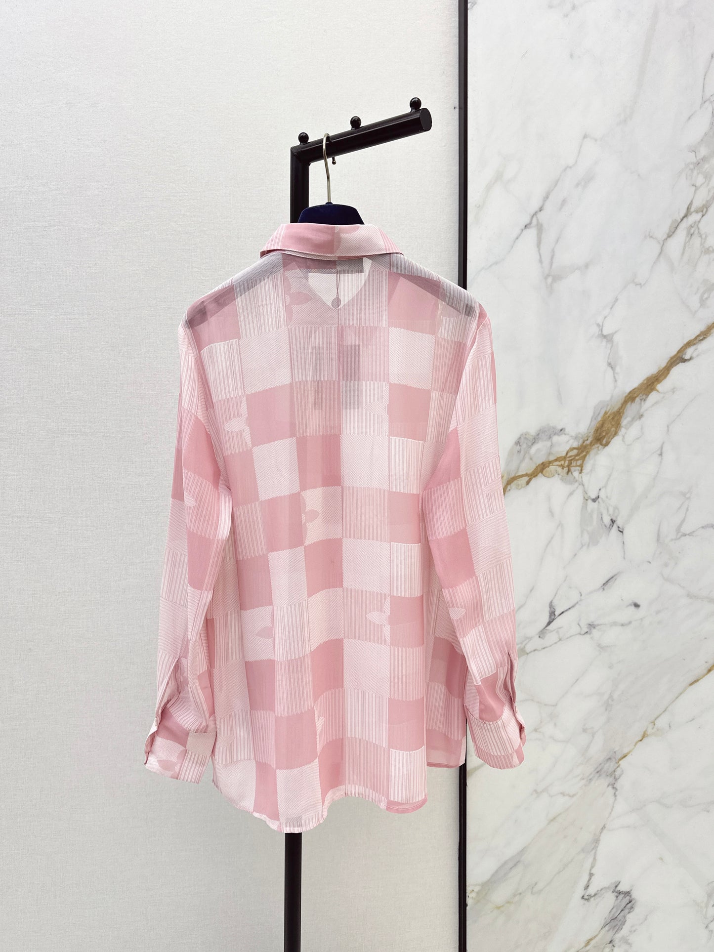 26ss Checkered print loose-fitting sun-protective shirt