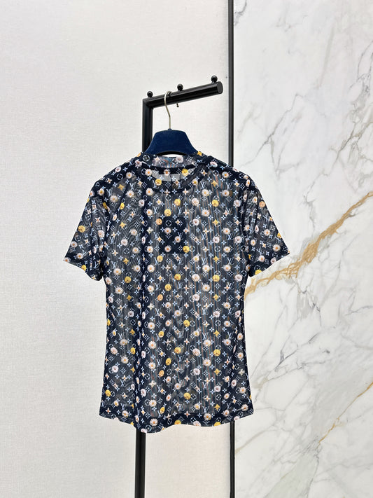 26ss Monogram mesh T-shirt