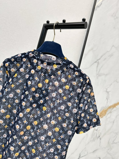 26ss Monogram mesh T-shirt