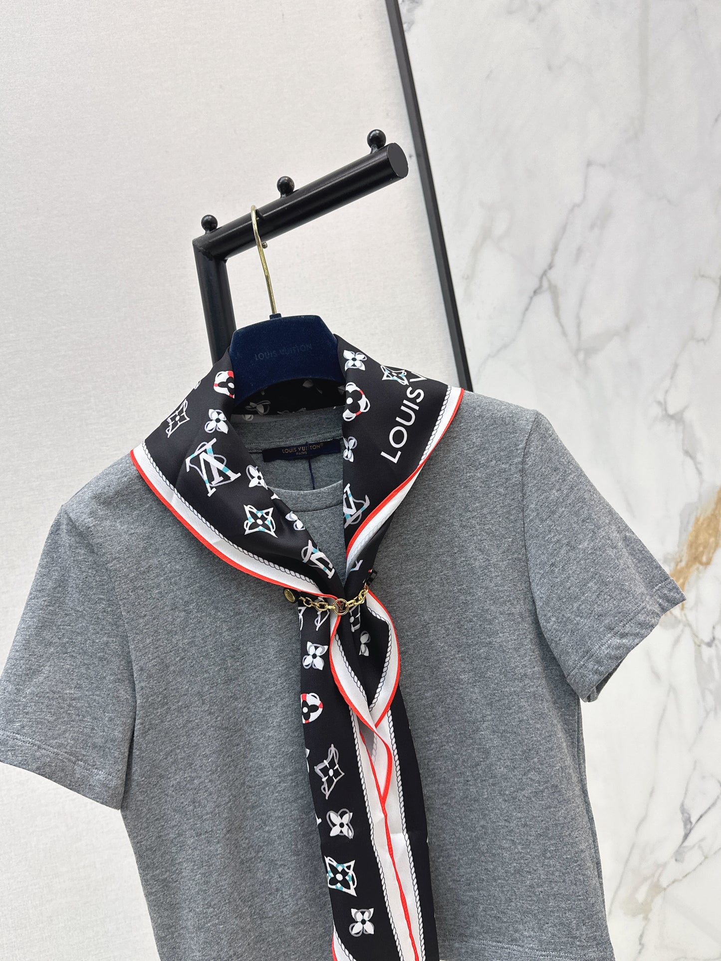 26ss Silk Scarf Short-Sleeve T-Shirt