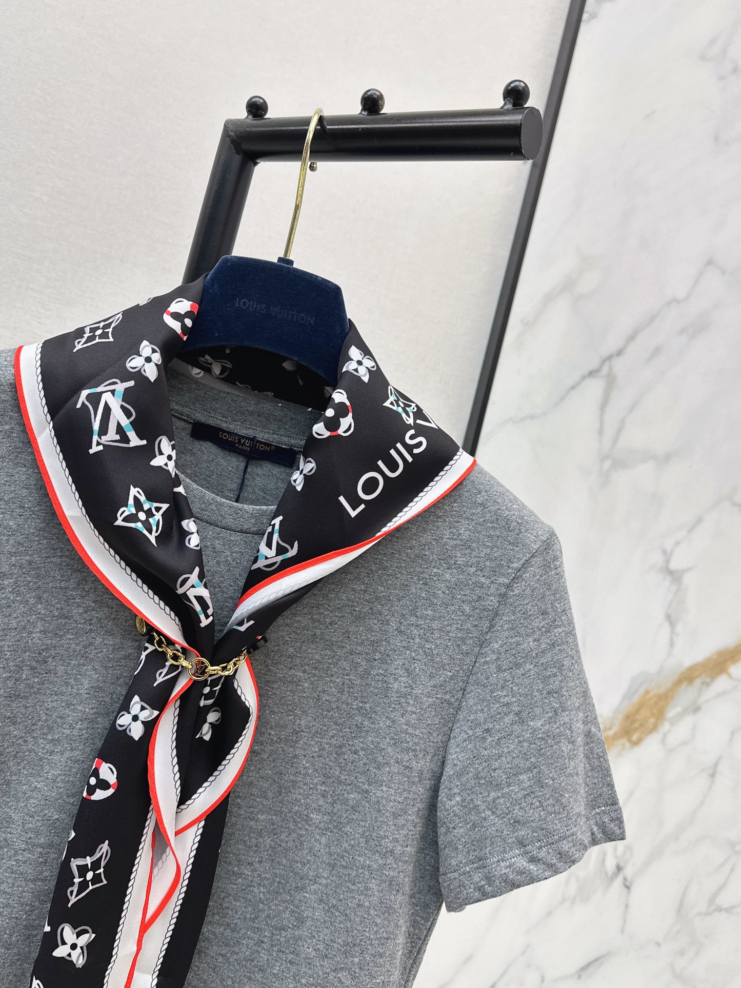 26ss Silk Scarf Short-Sleeve T-Shirt