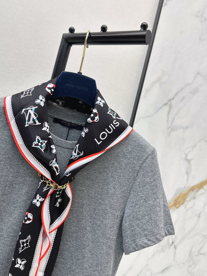 26ss Silk Scarf Short-Sleeve T-Shirt