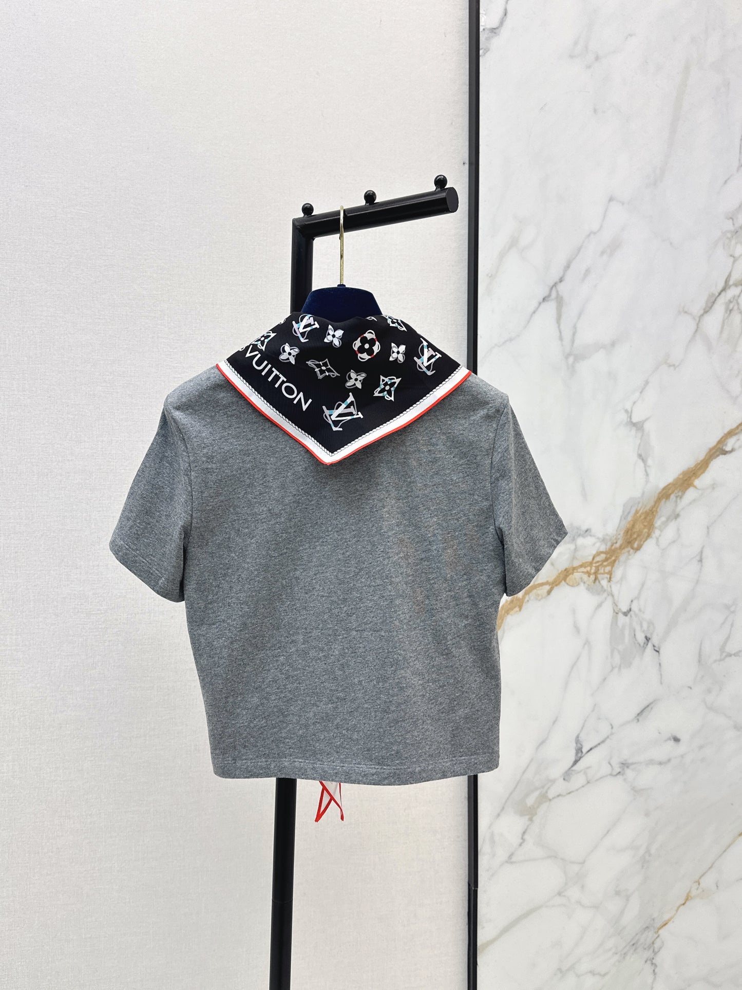 26ss Silk Scarf Short-Sleeve T-Shirt