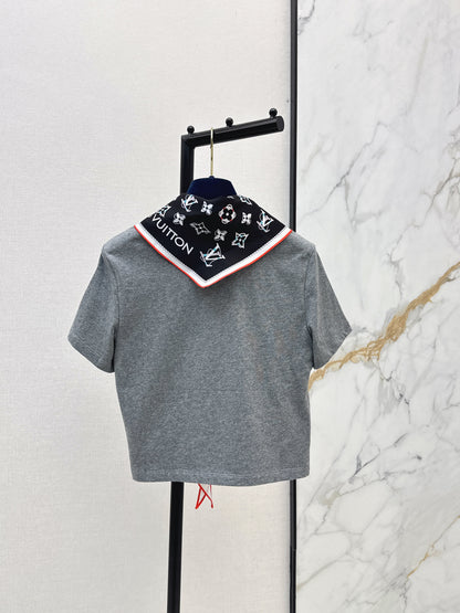 26ss Silk Scarf Short-Sleeve T-Shirt