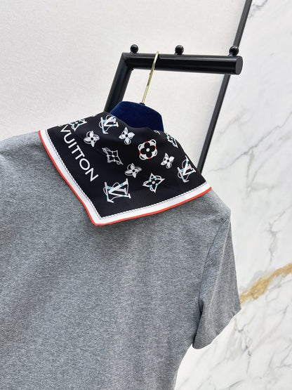 26ss Silk Scarf Short-Sleeve T-Shirt