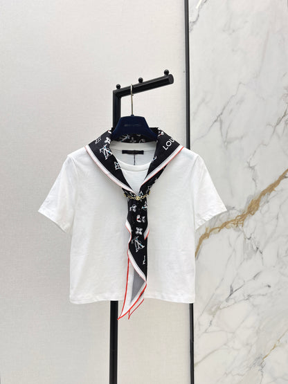 26ss Silk Scarf Short-Sleeve T-Shirt