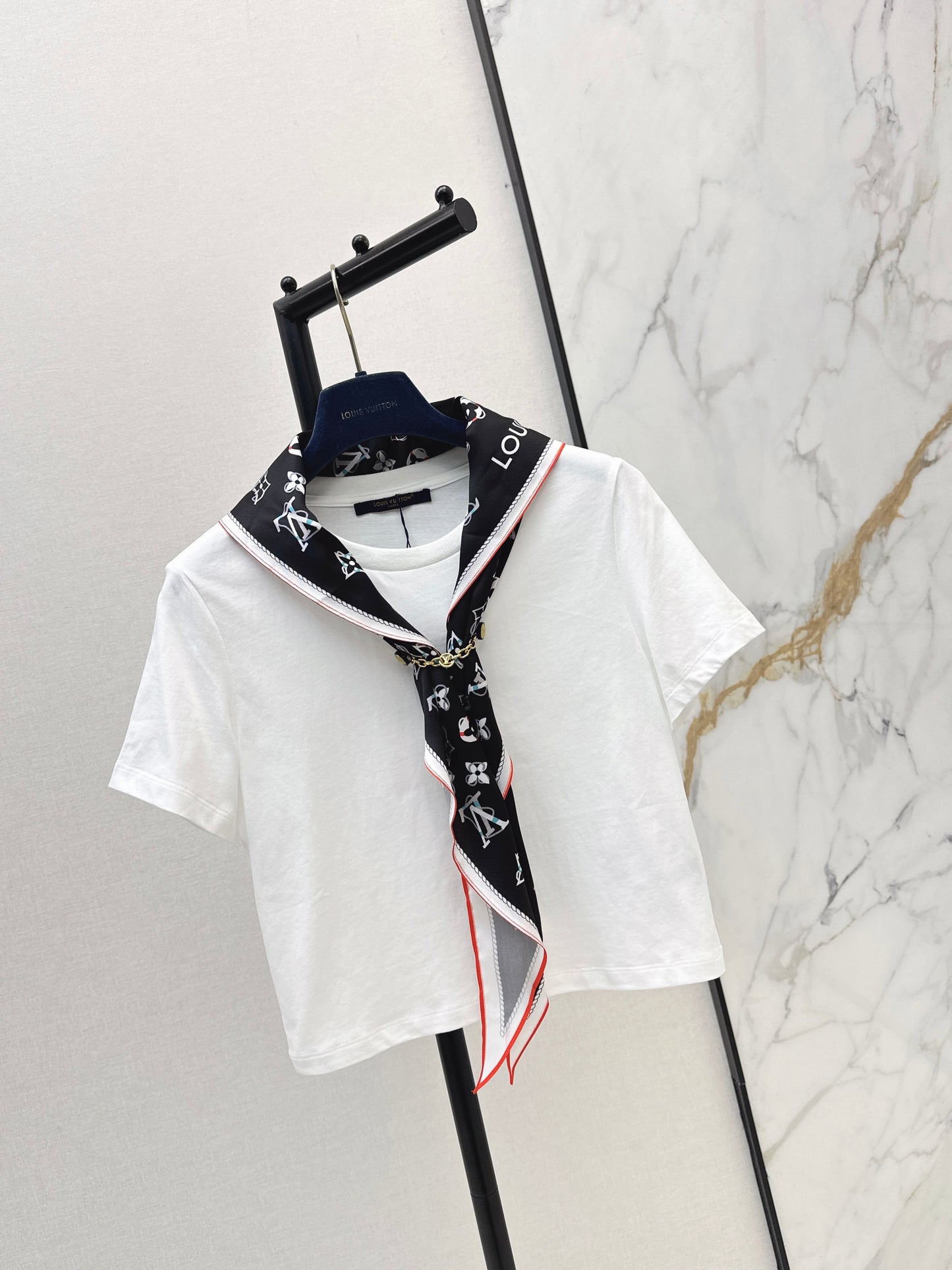26ss Silk Scarf Short-Sleeve T-Shirt