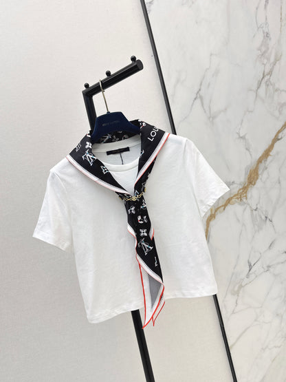 26ss Silk Scarf Short-Sleeve T-Shirt