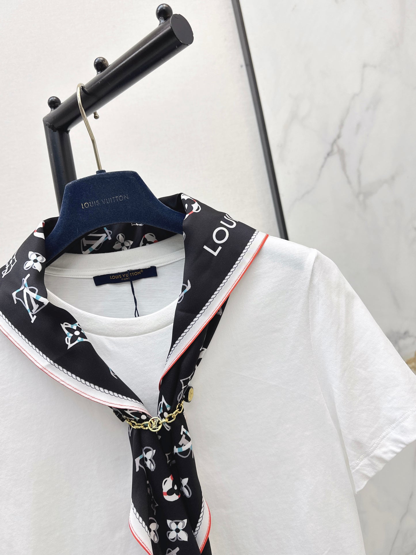 26ss Silk Scarf Short-Sleeve T-Shirt