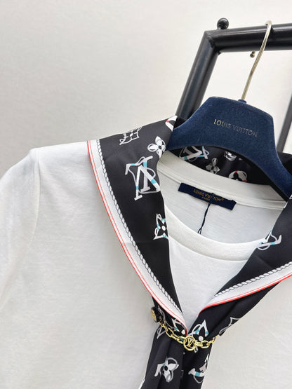 26ss Silk Scarf Short-Sleeve T-Shirt